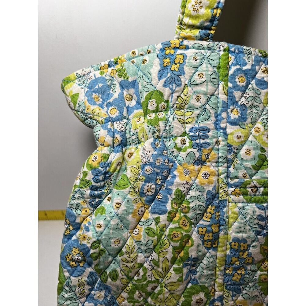 VERA BRADLEY Green Yellow Blue Petals Quilted Floral Tote Shoulder Bag Purse - Picture 5 of 11